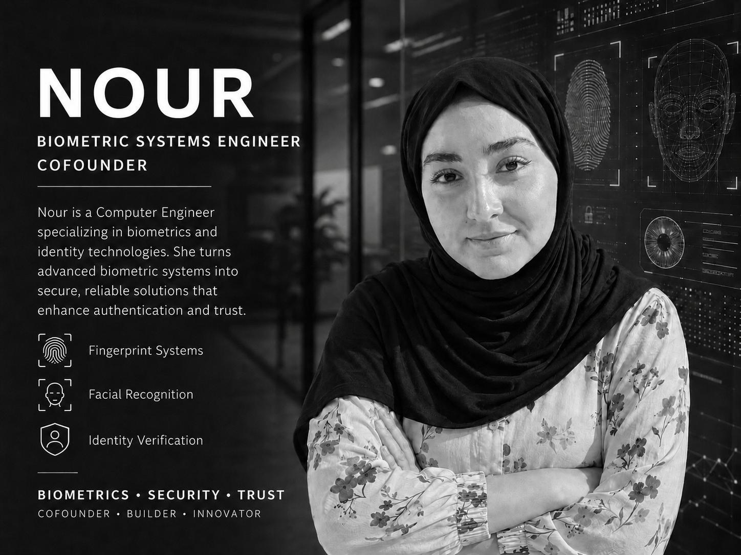 Nour — Biometric Systems Engineer · Co-Founder